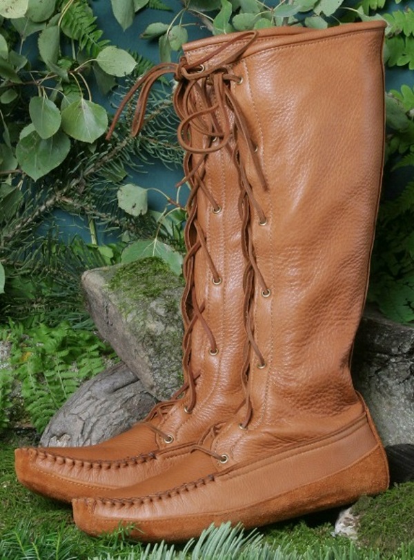 Men s Knee High Deertan Boots Fringeless oldtradingpost